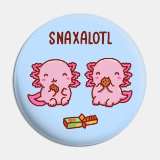 Cute axolotls snacking on some cookies, snaxalotl Pin