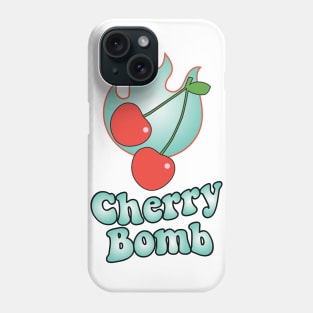 Cherry Bomb and Teal Flaming Design Phone Case