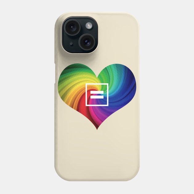 Rainbow Equality Heart Phone Case by octoberaine