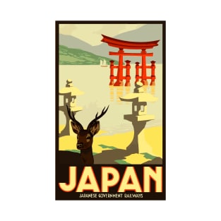 Japan - Vintage Japanese Government Railways Travel Poster T-Shirt