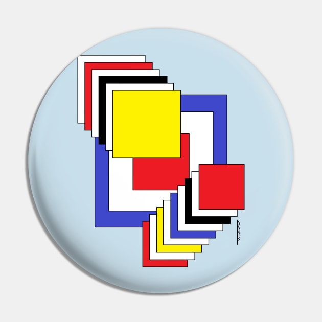 Squares Abstract Pin by AzureLionProductions