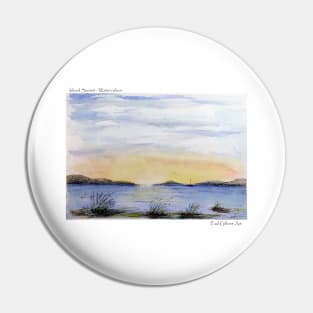 Island Sunset - Watercolour Pin