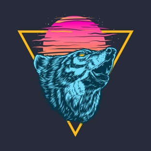 Funky Sunset Wolf Cry T-Shirt