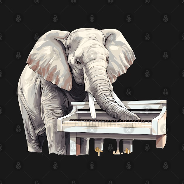 Elephant playing piano by Graceful Designs