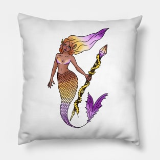 Lesbian Pride Sunset Mermaid Pillow