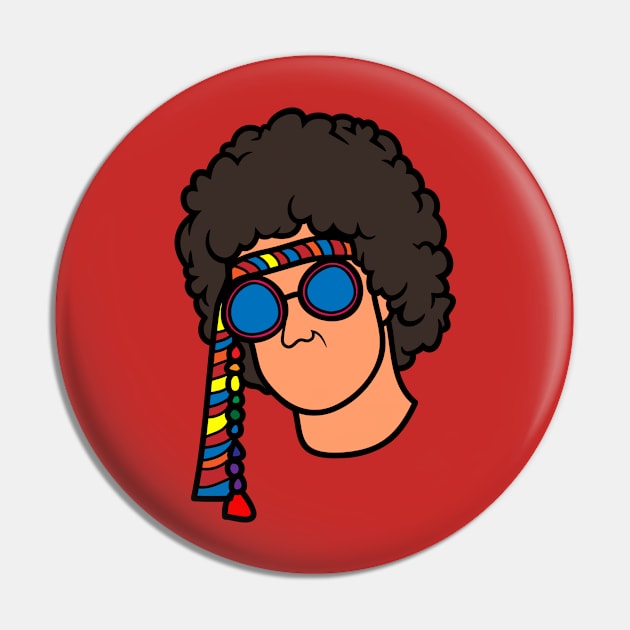 Hippie Soul with glasses Pin by Retro Comic Books