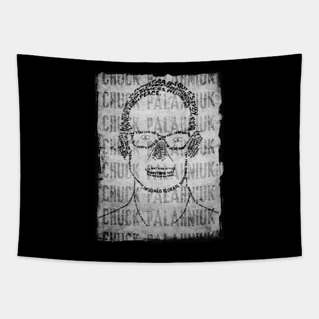 Chuck Palahniuk Typographic Portrait Tapestry by Raimondi