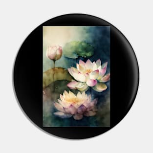 Lotus Watercolor Background Pin