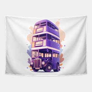 Purple Triple Decker Bus - Fantasy Tapestry