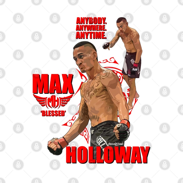 Max Holloway ufc artwork by shunsukevisuals by Shunsuke