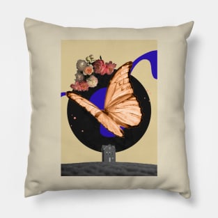 Fly freely in your imagination - Unique Collage Art Original Creation Pillow