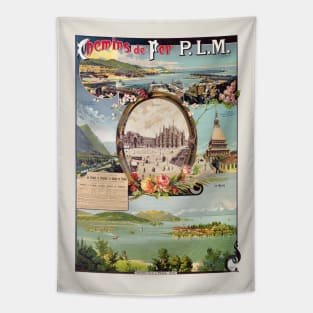 Chemins de fer PLM Italy Vintage Poster 1895 Tapestry