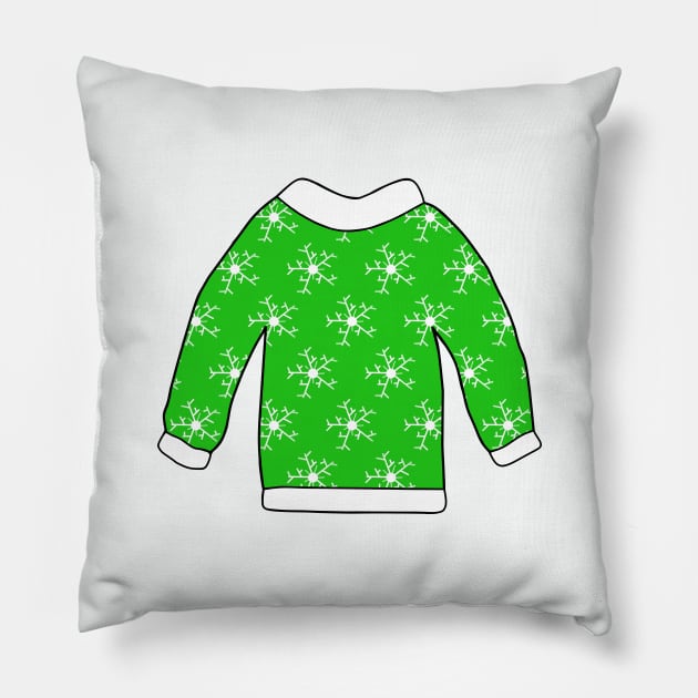 Green Ugly Holiday Sweater Pillow by SartorisArt1