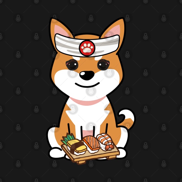 Funny orange dog is a sushi chef by Pet Station