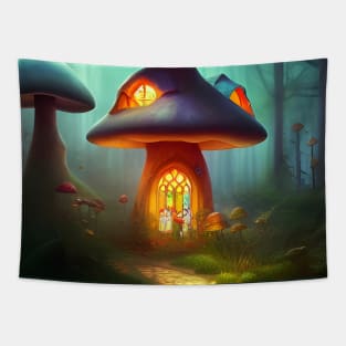 Enchanting Home for Sale (5) - Magic Mushroom House Tapestry