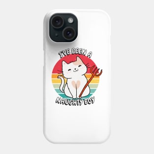 Cute White Cat is a naughty boy Phone Case