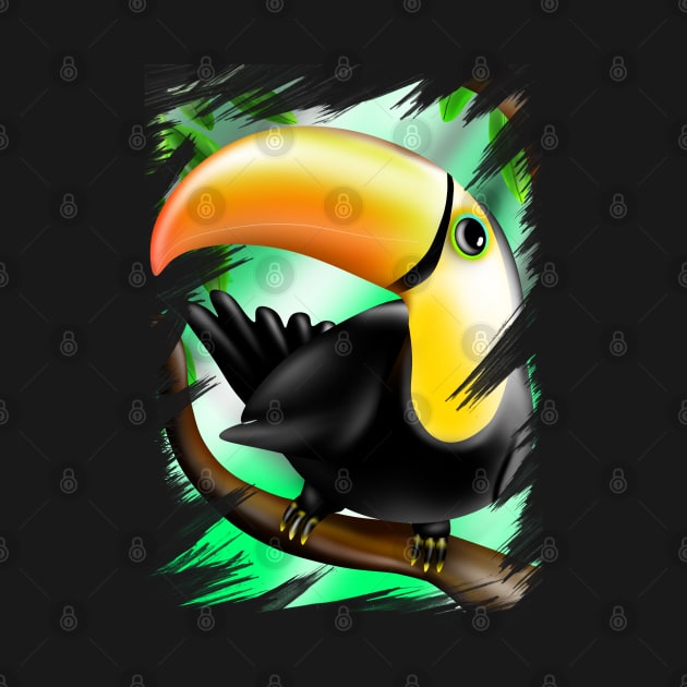 Toucan bird yellow - tropical style by AdishPr