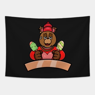 Bear Ice Creams Cartoon Mascot Tapestry