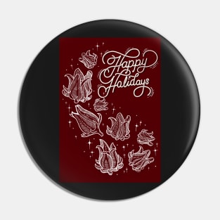 Happy Holidays Sorrel Themed Greeting Card Pin