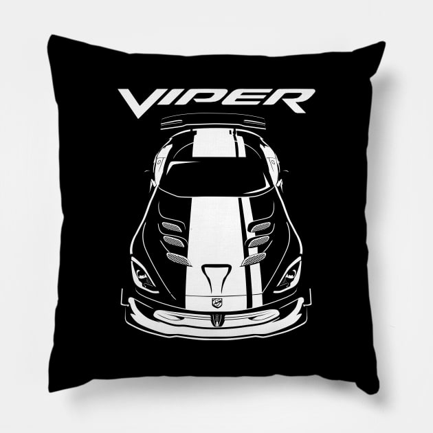 Dodge Viper ACR 5th generation - White Stripes Pillow by V8social