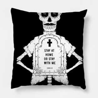 covid-19 skull Pillow