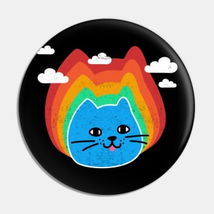 Cat Rainbow, Funny Cute Cat, Humor, Birthday Pin