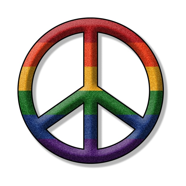 Peace Pride design in LGBT Rainbow pride flag colors by LiveLoudGraphics