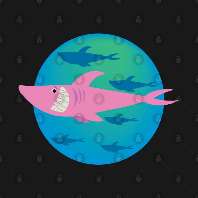 cute pink shark by duxpavlic