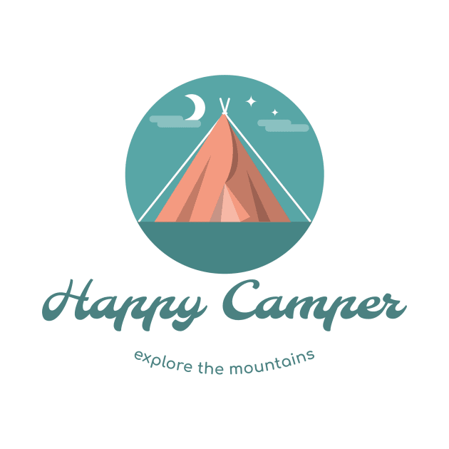 Happy camper by AllPrintsAndArt