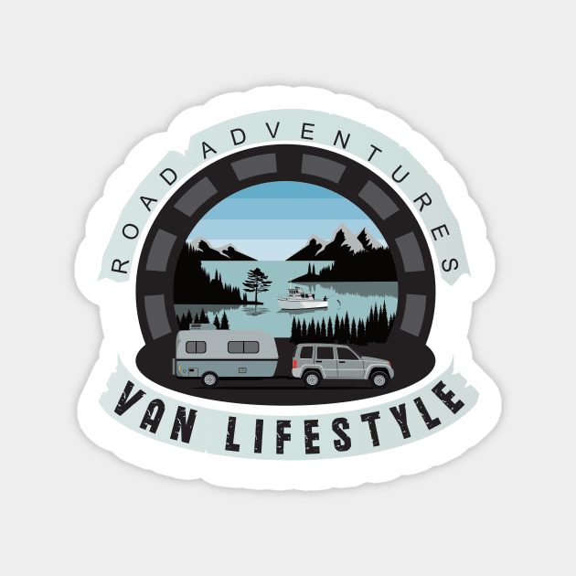 Van Lifestyle Adventures Magnet by mypointink