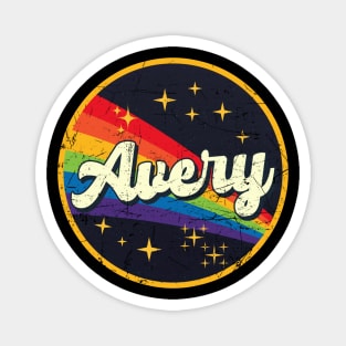 Avery // Rainbow In Space Vintage Grunge-Style Magnet