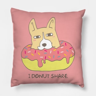 I Donut Share Corgi Pillow