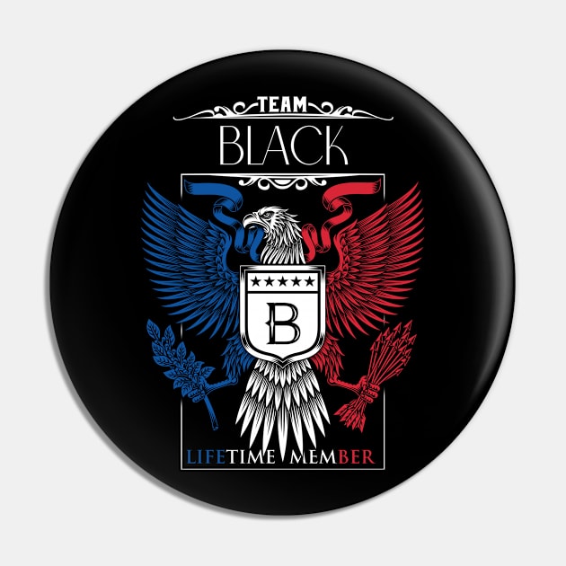 Team Black Lifetime Member, Black Name, Black Middle Name Pin by inevitablede