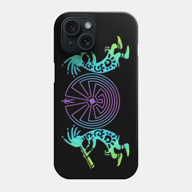 Kokopelli Duo With Man In The Maze Symbol 2 Phone Case by EDDArt