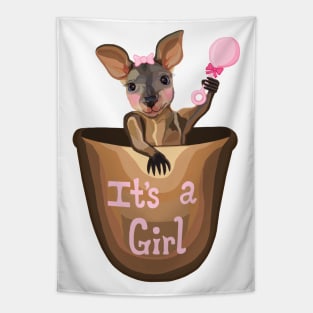 Kangaroo Baby: It's a Girl Tapestry