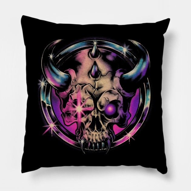 HORNED SKULL Pillow by THE HORROR SHOP