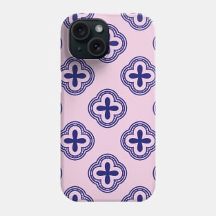 Chic Mediterranean geometric pattern in pink and purple Phone Case