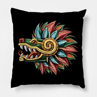 Aztec Feathered Serpent God Quetzalcoatl Pillow