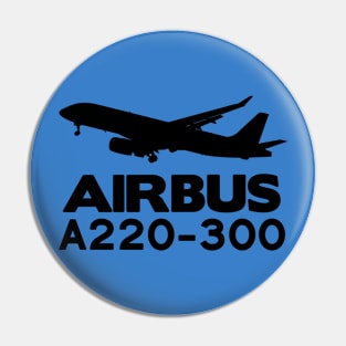 Airbus A220-300 Silhouette Print (Black) Pin