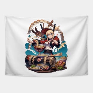 The Great Wave Ramen Tapestry