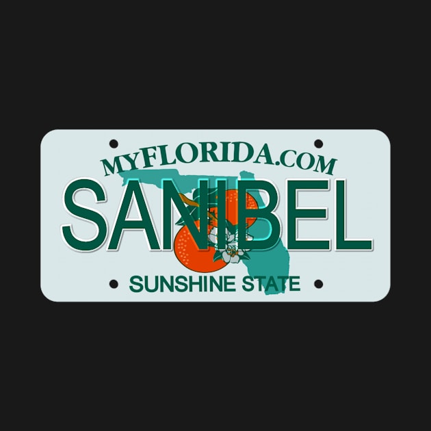 Sanibel Florida License Plate by Mel's Designs