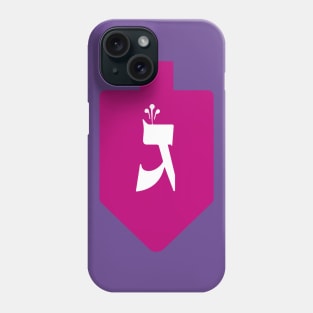 Magenta Hanukkah Dreidel with the Letter Gimmel Phone Case