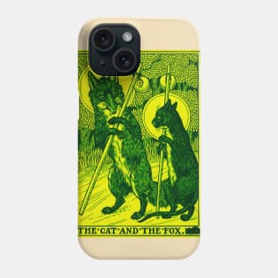 THE CAT AND THE FOX Forest Animals Yellow Green Floral Phone Case