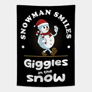 Funny Snowman Tapestry