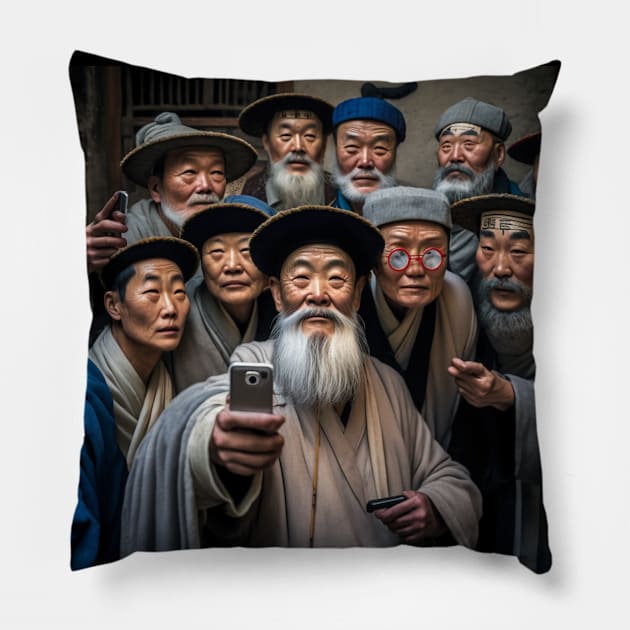 Feng Shui Good Fortune Selfie Pillow by Closeddoor