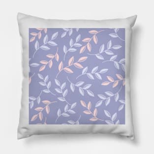 Leaves repeat pattern in pastel lavender Pillow