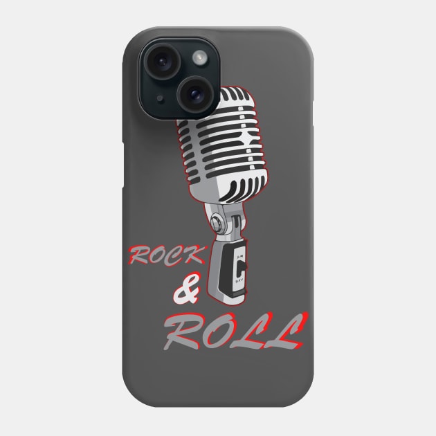 Rock and Roll, microphone Phone Case by hottehue