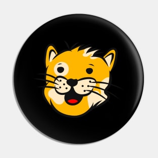 Cats Head Funny Cat Face Cartoon Feline Animals Pin