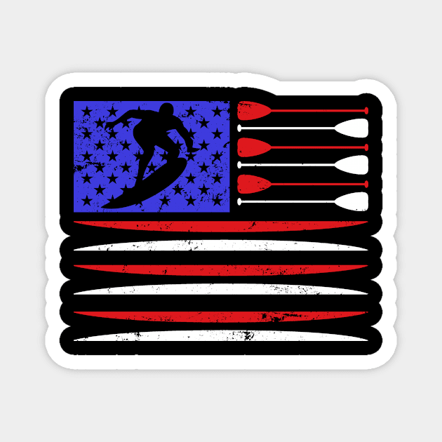 US Flag Vintage Surfing Surfboard Magnet by shirtsyoulike