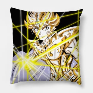 Leo gold Saint rage in cosmos lightning plasma Pillow